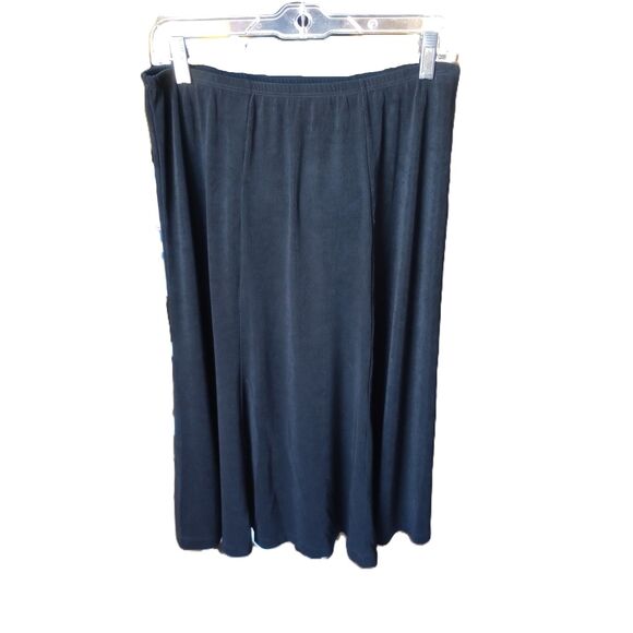 Draper's & Damon's Petites, Canada Women's PL Black Stretch Midi Skirt, Vtg. - Picture 2 of 7